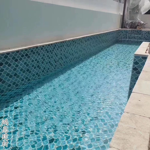 Рыба -кран -мозаичный вентилятор -керамический керамический синий лед