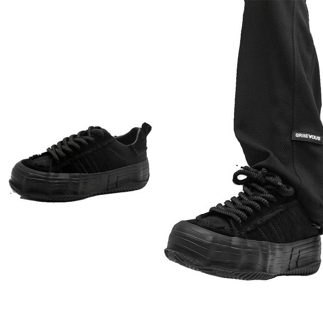 Tan Jianci Black Warrior Dissolved Canvas Shoes Men's National Trend Original Design Versatile Sneakers Thick-soled's Beggar's Shoes Women