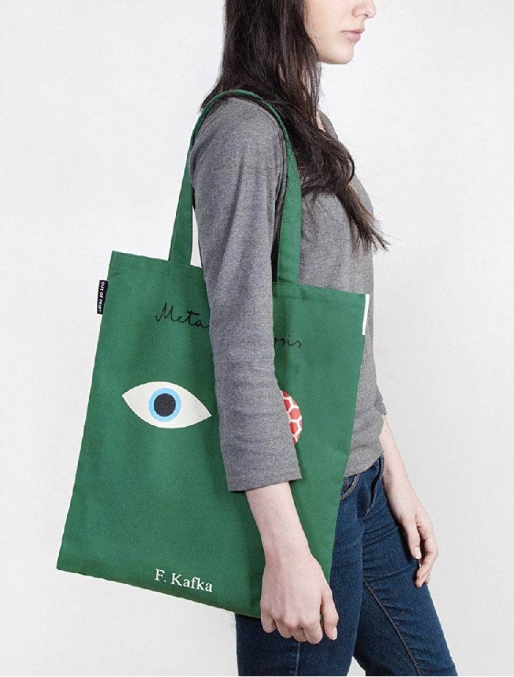 【台灣出貨】美國Out of Print 卡夫卡愛倫坡帆布包 文學文藝復古創意設計包袋