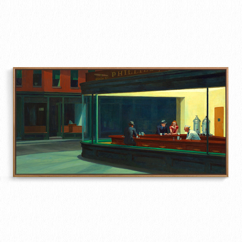 Night Eagle Night's alienation Edward Hopper Eduard Hoop Lonely City Scenery Bar Decoration Painting-Taobao