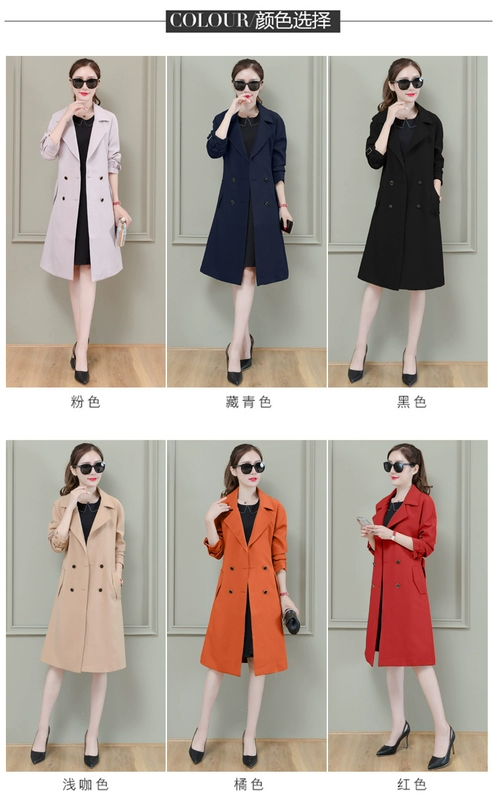 Áo gió nữ dài phần xuân hè 2019 phiên bản mới của phụ nữ Hàn Quốc với chiếc áo khoác mỏng bó sát của Anh - Trench Coat