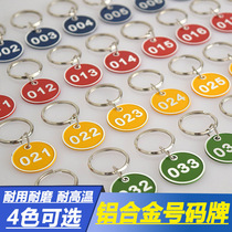 Digital number plate mark registration card Bath number key card sauna coil plastic hand plate stainless steel brand
