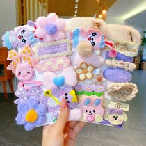 New Autumn Winter Plush Children Hair Clip Mesh Red Cute Girl Baby Crummy Hair Clip Korea Girl Fabric Card