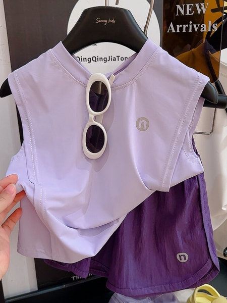 Children's Sun Protection Quick-Drying Sleeveless Vest and Shorts Two-Piece Set 2026 Summer New Korean Style Hot-Selling Ice-Feel Sports Suit
