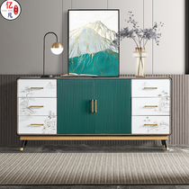 New light luxury painted sideboard modern minimalist entrance cabinet bedroom locker solid wood storage cabinet living room decorative cabinet
