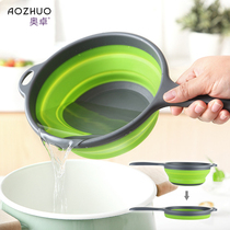Folding water scoop Multi-function hanging plastic silicone water scoop Bathroom hair washing kitchen bath spoon Home kitchen water spoon