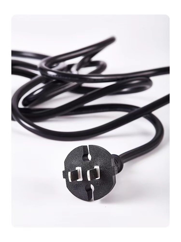 National Standard Power Cord with Plug 2-Core Two-Pin Power Tool Battery Induction Cooker Rice Cooker Train Extension Universal Cord