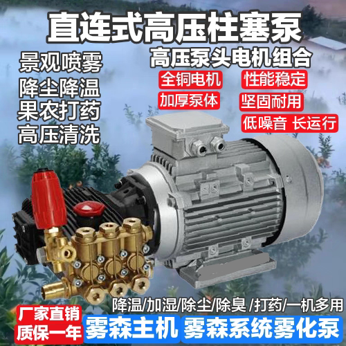 High-Pressure Spray Landscape Fog Machine, Artificial Fog Humidifier, Mist Generator, Atomization System, Pesticide Spraying Irrigation Water Pump