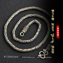 Sukhothai Thai characteristics Buddha chain titanium steel sterling silver necklace coarse mining mens chain three hanging five hanging multi-hanging orders