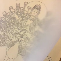 Peacock Ming Wang hand-painted Buddha statue Copy Buddha statue painted gold color Buddha painting Tibetan portrait DIY