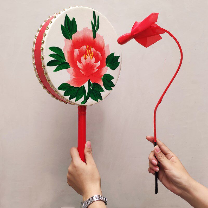 Tibetan cowhide Reba drum handle drum dance painted hand drum adult children Reba drum