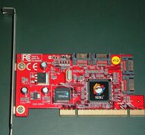 SIIG four-port SATA RAID card (SC-SA4011) board