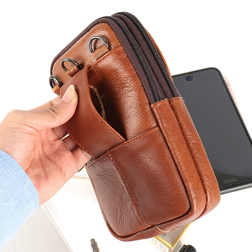 Ремень, универсальная поясная сумка, дорожный мобильный телефон, небольшая сумка, из натуральной кожи