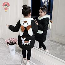 Girls cotton-padded clothes 2022 new foreign-style winter clothes childrens coat winter little girl cotton-padded clothes childrens clothes mid-length cotton-padded jacket