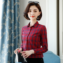 women's long sleeve plaid shirt spring 2022 new versatile student casual Korean style fresh women's Korean style loose