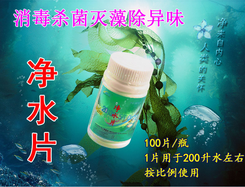 Water purification tablets 100 tablets drinking water disinfection tablets Tourism outdoor water quality purification disinfectant sterilization deodorization algae elimination