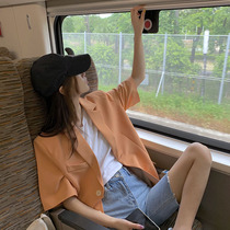 Spring and summer 2021 New Tide short sweet top niche design sense small fragrant suit short sleeve t-shirt womens clothing