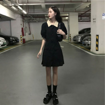 2021 New light luxury womens niche design sense Hepburn small black dress light familiar style dress summer