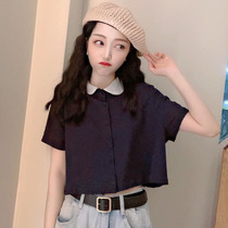 2021 New Tide sweet and spicy style short style top design sense niche polo shirt short sleeve t-shirt women Summer