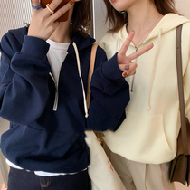 Sweatshirt 2022 New female design Sensation Little Crowdzipped Chic Harbor Wind Even Cap Short Jacket Spring Autumn Thin