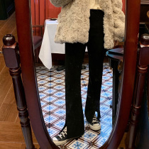 Autumn Winter 2022 New drag pants High waist display slim open fork horn original Cebu High Street wide leg pants Chains