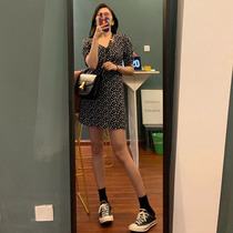 2021 early spring skirt chic French first love sweet A- line dress little man hipster floral dress female summer