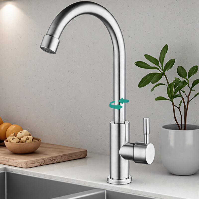 All-Copper Kitchen Faucet, Hot and Cold, Household Sink, Vegetable Washing Basin, Hand Washing Basin, Dishwashing Sink, Rotating Thickened Stainless Steel Faucet All-Copper Kitchen Faucet, Hot and Cold, Household Sink, Vegetable Washing Basin, Hand Washing Basin, Dishwashing Sink, Rotating Thickened Stainless Steel Faucet