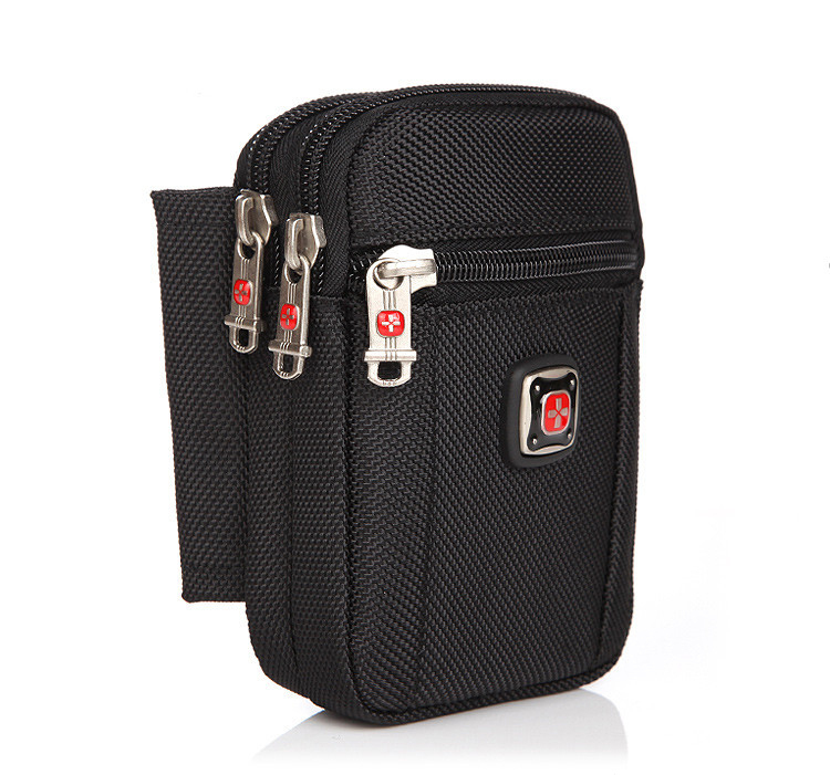Swiss Army Knife Men's Waist Bag Multi-Functional Bag Mobile Phone Bag Men's Belt Small Waist Bag Canvas Outdoor Sports Shoulder Bag