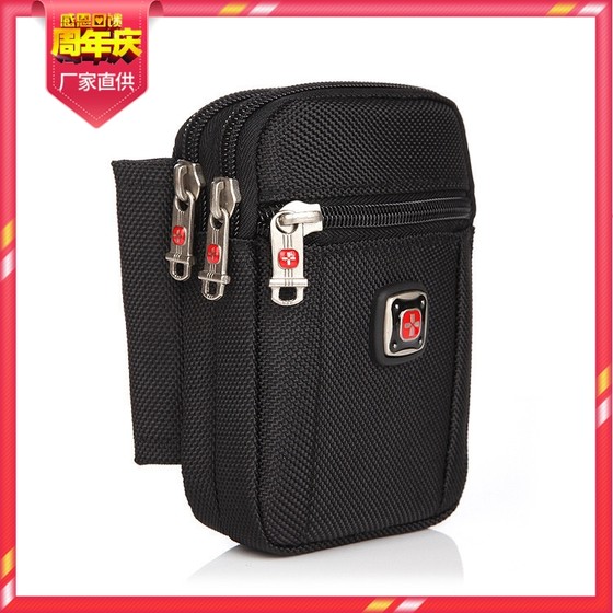 Swiss Army Knife Men's Waist Bag Multifunctional Bag Mobile Phone Bag Men Wear Belt Small Waist Bag Canvas Outdoor Sports Satchel Bag