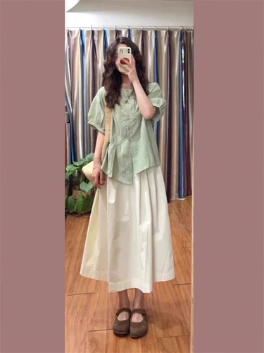 Летняя рубашка, юбка, комплект, летняя одежда