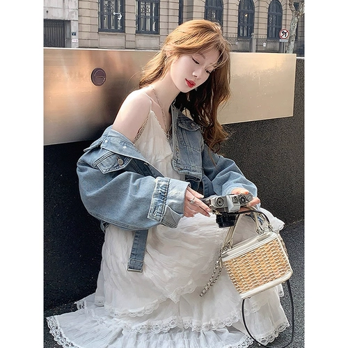 Джинсовый лонгслив, весенняя куртка, кардиган, короткая накидка, в стиле Шанель, размер, эффект подтяжки