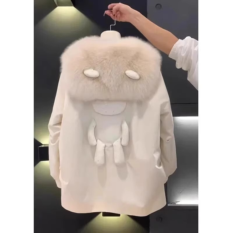 Fleece-Lined and Thickened Parka for Women, 2024 New Winter Short down Cotton Coat, Plus Size for Chubby Women, Double Cotton Jacket