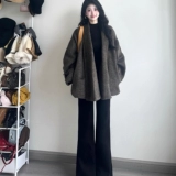 Пуховик, приталенный корсет, шерстяное пальто, штаны, комплект, большой размер, широкая цветовая палитра, изысканный стиль