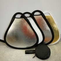 Live supplementary light 30CM Triangle golden silver color bifacial supplementary light plate Two-in-one gold and silver hand photographic reflector panel