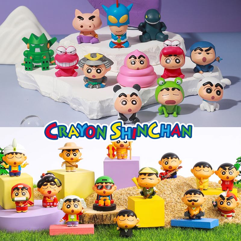 Authentic Crayon Shin-Chan Sitting Series Cute Blind Bag Blind Box Mini Figure Car Decoration Peripheral Gift