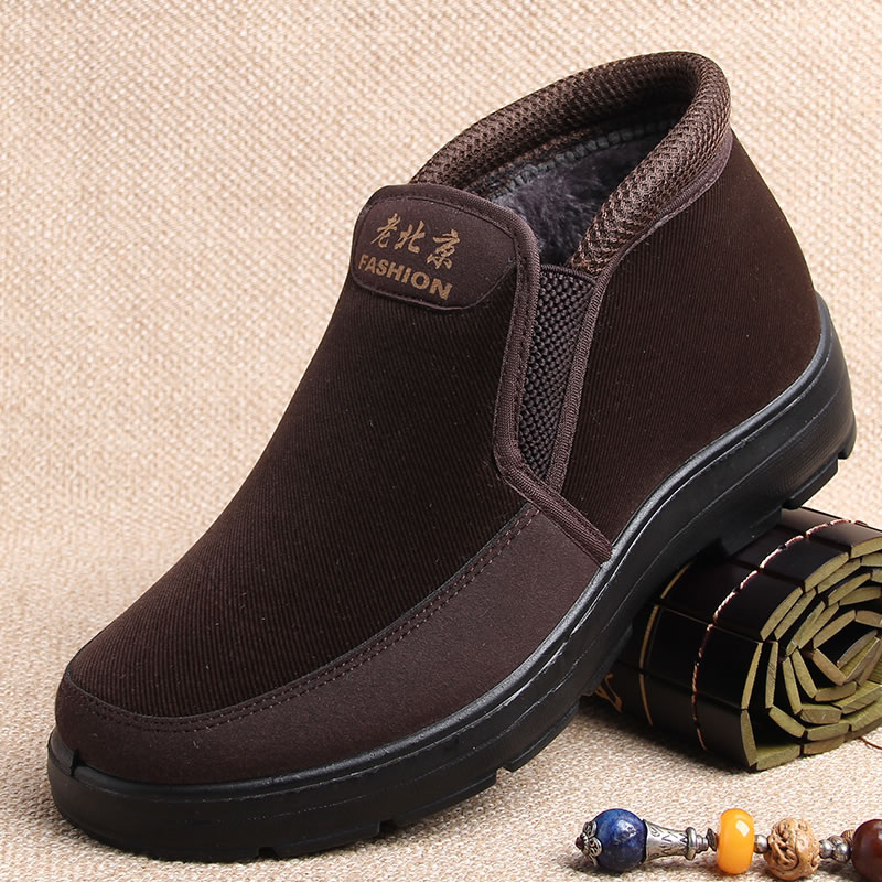 东北老年人暖鞋棉布鞋老爷爷鞋子冬男士冬季加
