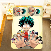 My Hero Academia Bakugo Katsuki bed sheet quilt cover Midoriya Izuku student dormitory 0 9m bed three-piece set