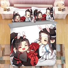 Простыни, Комплекты 魔道祖师周边床单被套魏无羡蓝忘机q版古风耽美腐女床品三四件套