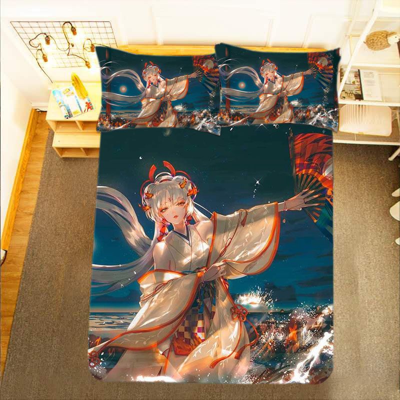 Cartoon hand tour Yin and Yang Division Aaway unaware of the fire bed sheet Quilt Cover Home Men's Neighborhood Student Dorm Room Single Three-style