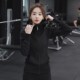 Lan pattern slim slim jacket women's sports jacket fitness running jacket hooded yoga wear long-sleeved autumn and winter new