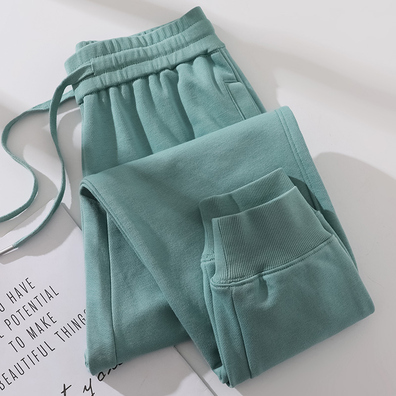 Green Jogger Pants for Women, Spring and Autumn Style, 2026 New Loose Fit, Plus Size Women's Pants, Casual Cropped Sweatpants