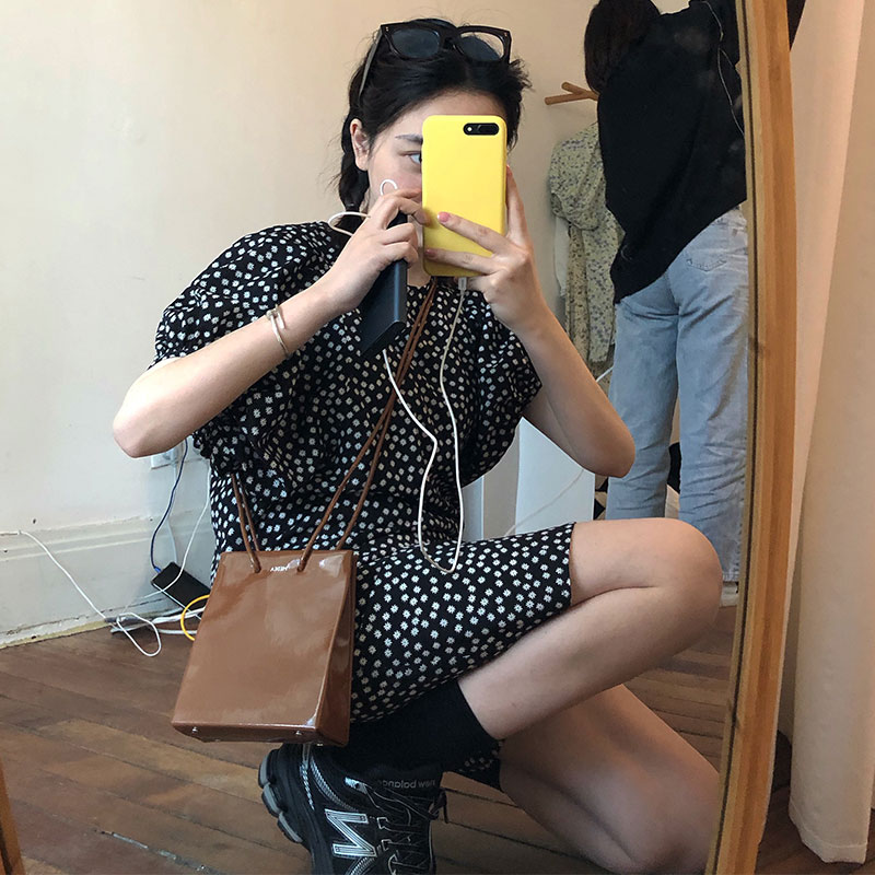 OPENING Homemade French Retro Floral Puff Sleeve Dress Female Summer Small Skirt 2021 New