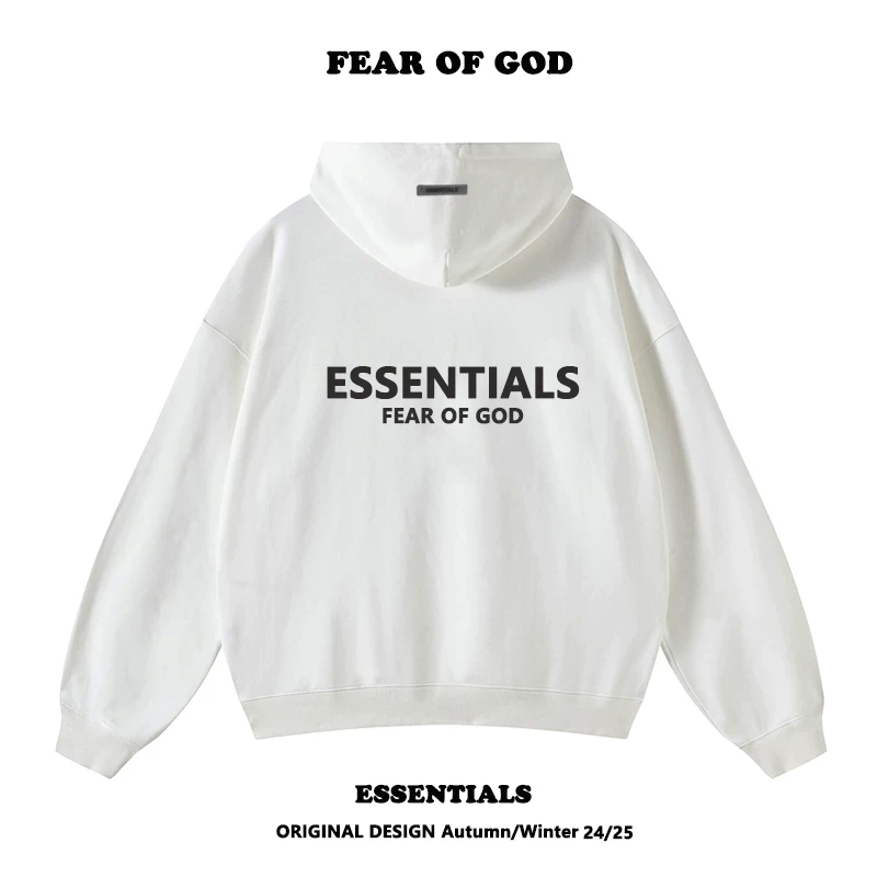 FOG многострочные essentials силиконовые печатные буквы на спине худи кэжуал мужской дамский свободный жакет
