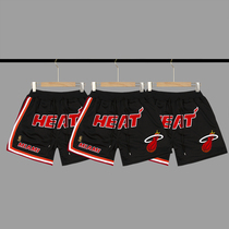 Vicxx produced Just Don Miami black HEAT HEAT embroidered mesh basketball shorts five-point pants