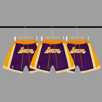 Vicxx produced Just Don Los Angeles Lakers away purple gold basketball mesh sports shorts five-point pants