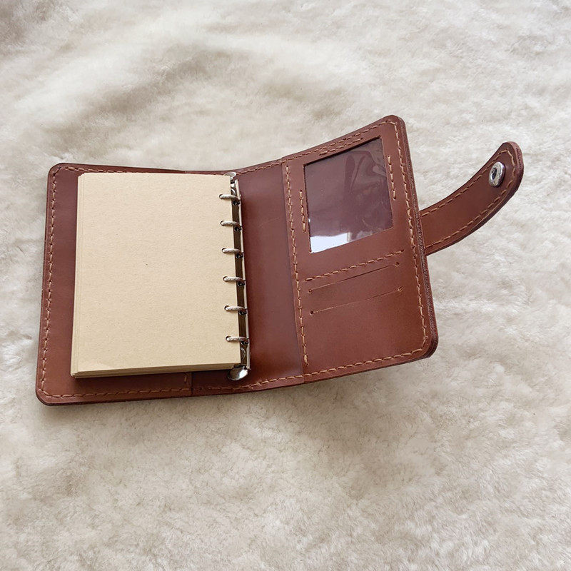 A7 head skin leather leather wallet function Buffalo leather manual sewing notebook business handbook