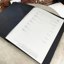 Custom Wine Single Menu Cow Leather Leather Leather Peel Leather Leather Cover Handmade Head Layer Cow Leather Dining Card Menu Menu Shell Leather