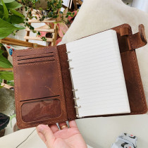 A5A6 Alive Page Clip Head Layer Bull Leather Business Notebook Notepad Handmade Diy Hand Tent Pure Cow Leather Leather stock