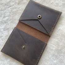 Headlayer Bull Leather Card Bag Buffalo Leather Leather Leather Goods Pure Leather Material Bag Handmade Diy Material Bag Finished Product Optional