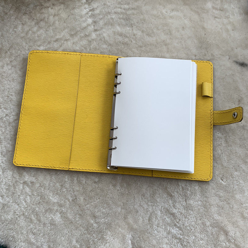 Handmade A5 loose sheet This yellow water corrugated cow leather notepad diy material bag genuine leather notebook head layer